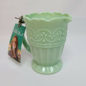 Pioneer Woman Creamer Mini Pitcher Jade Milk Glass Green Timeless Beauty Jaidete